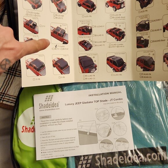 Shadeidea JT Sunshade for‎ Jeep Gladiator (2018-Current) Tiff Blue - Picture 7 of 13